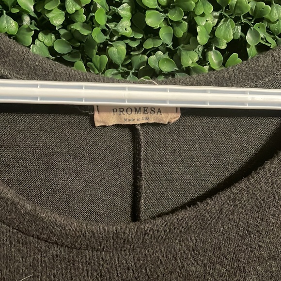 Grey Winter Chin Length Dress with Pockets - Picture 3 of 3